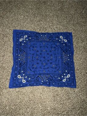 Elephant Vintage OG Blue White Black Paisley Bandana Scarf